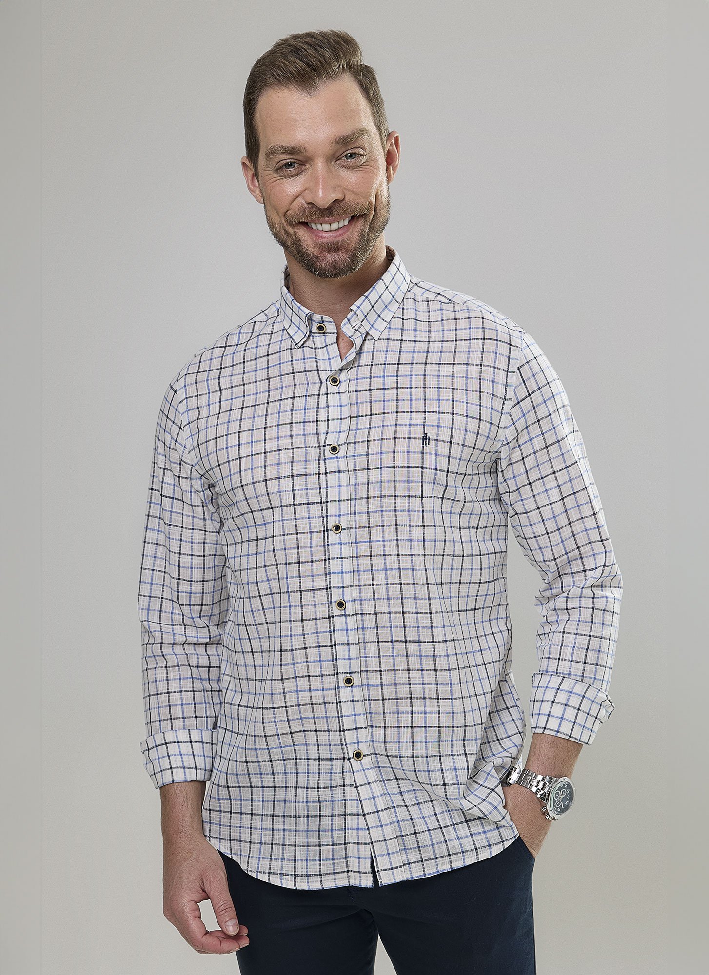 Camisa Manga longa Masculina Roma Cinza